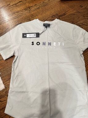 Men's Light Gray Logo Short Sleeve Tee fast ship size L